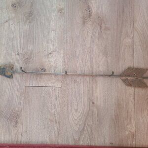 Rustic Metal Arrow Wall Decor W/ 3 Hooks Coat Hook Southwestern Decor